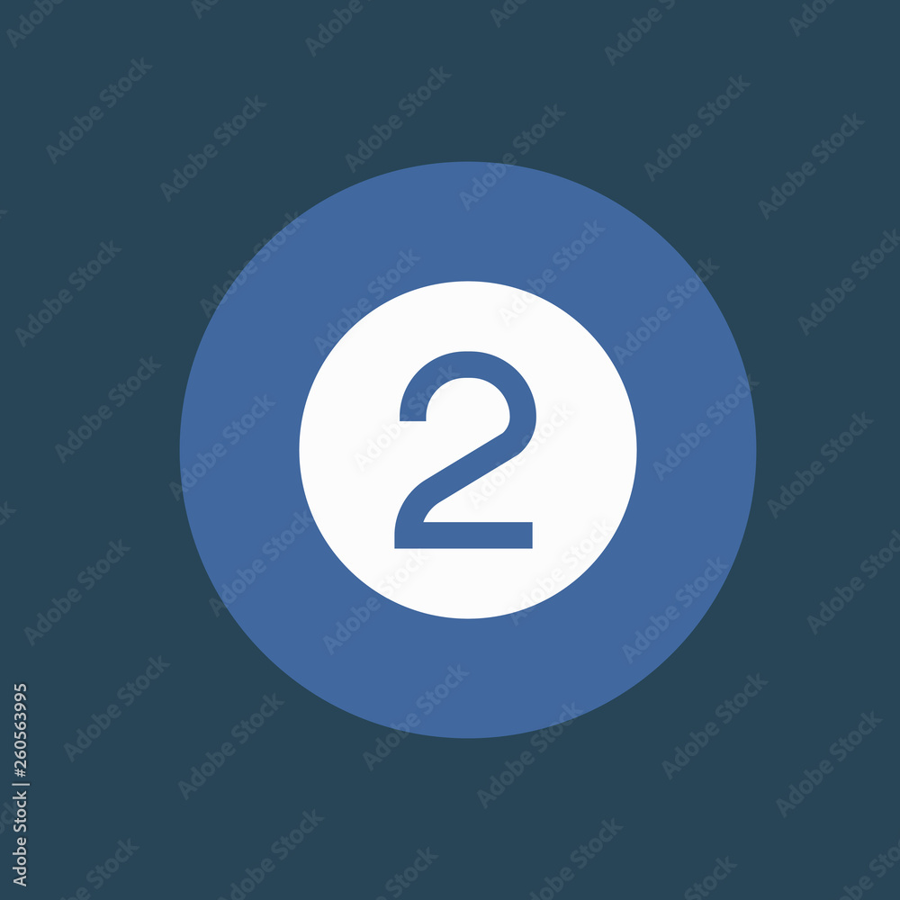 Silhouette icon ball number two Silhouette icon ball number two