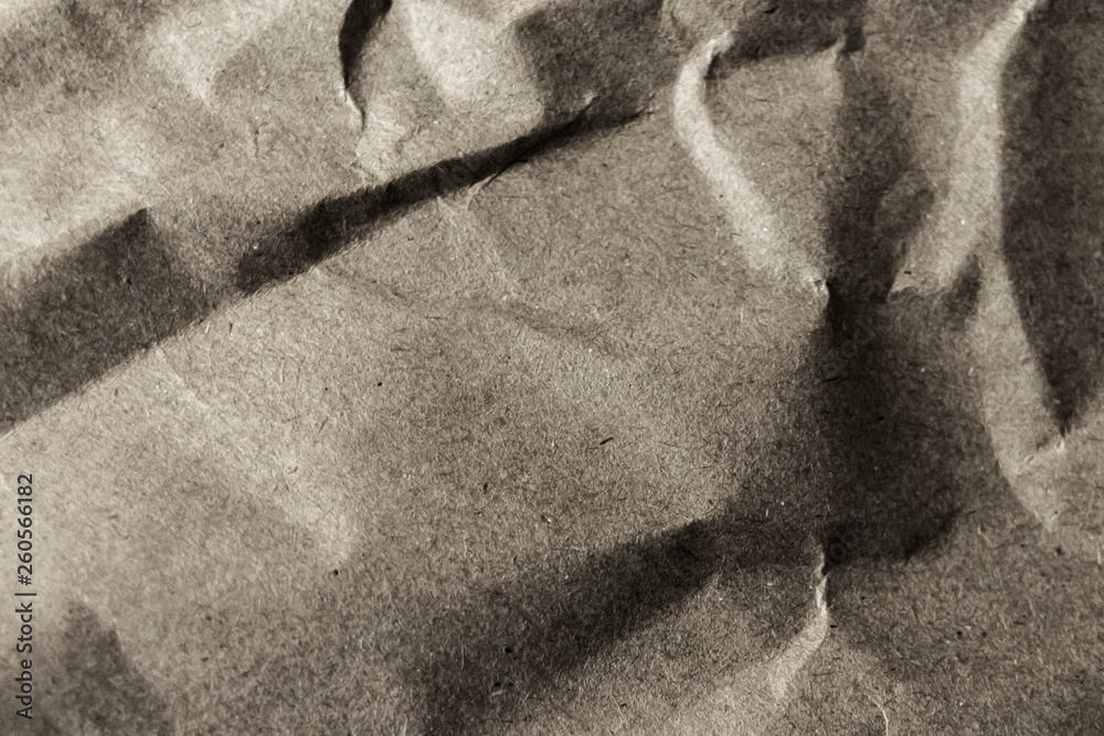 Fototapeta Texture of crumpled kraft paper.