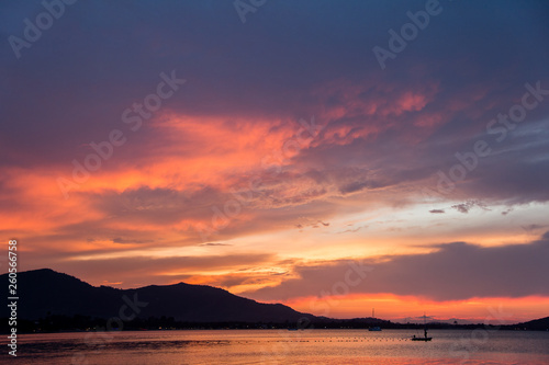 beautiful sunset on the beach, Samui island, Thailand