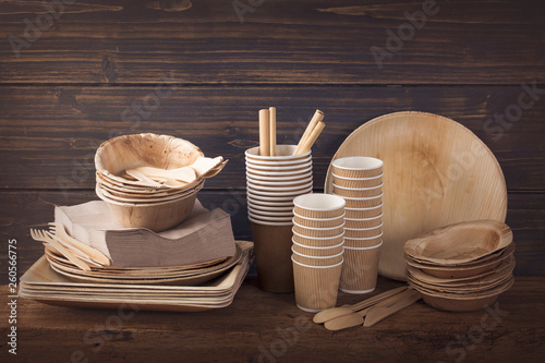 Eco friendly disposable tableware photo