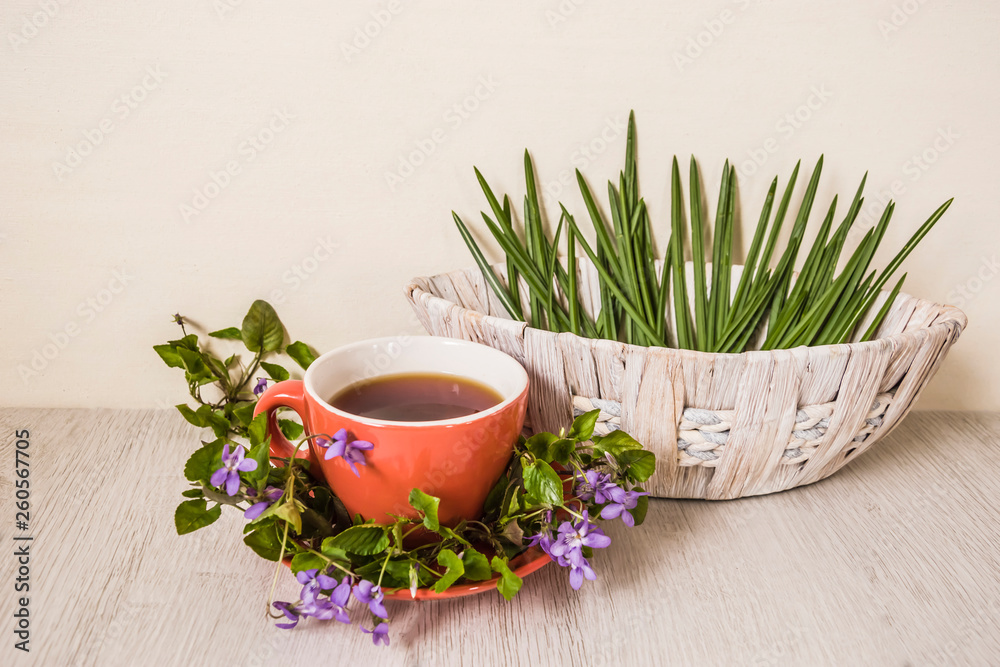 cup of tea with violets cup of tea with violets