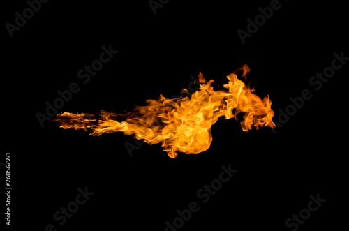 Fire flames on black background. © treerasak