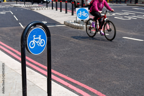 Cyclists using the New TFL Cycle Superhighway in London
