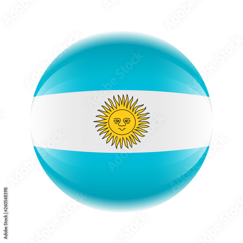 Argentina flag icon in the form of a ball. Vector eps 10