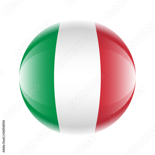 Italy flag icon in the form of a ball. Vector eps 10