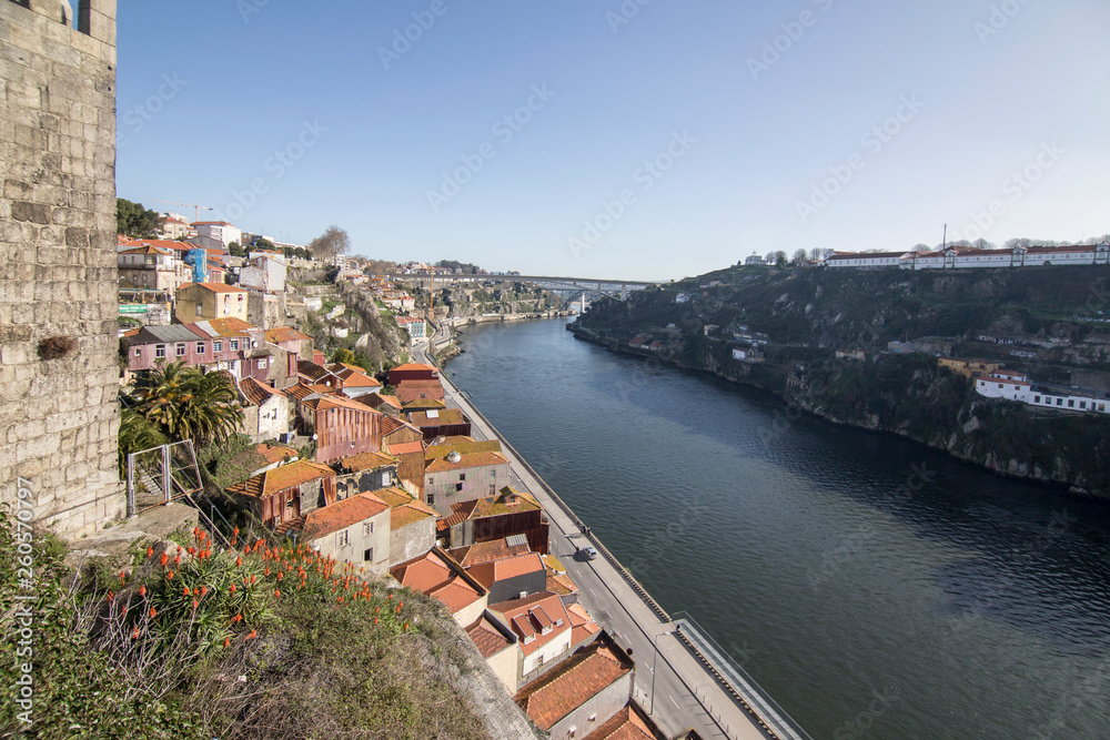 Cityscape in Porto Portugal on January 8, 2018