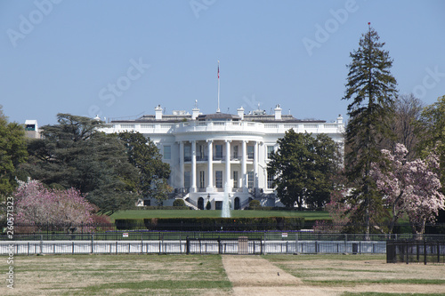 White House Front View in Spring
