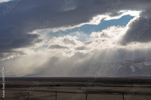 Winter landscape in Hvolsvöllur Iceland photo