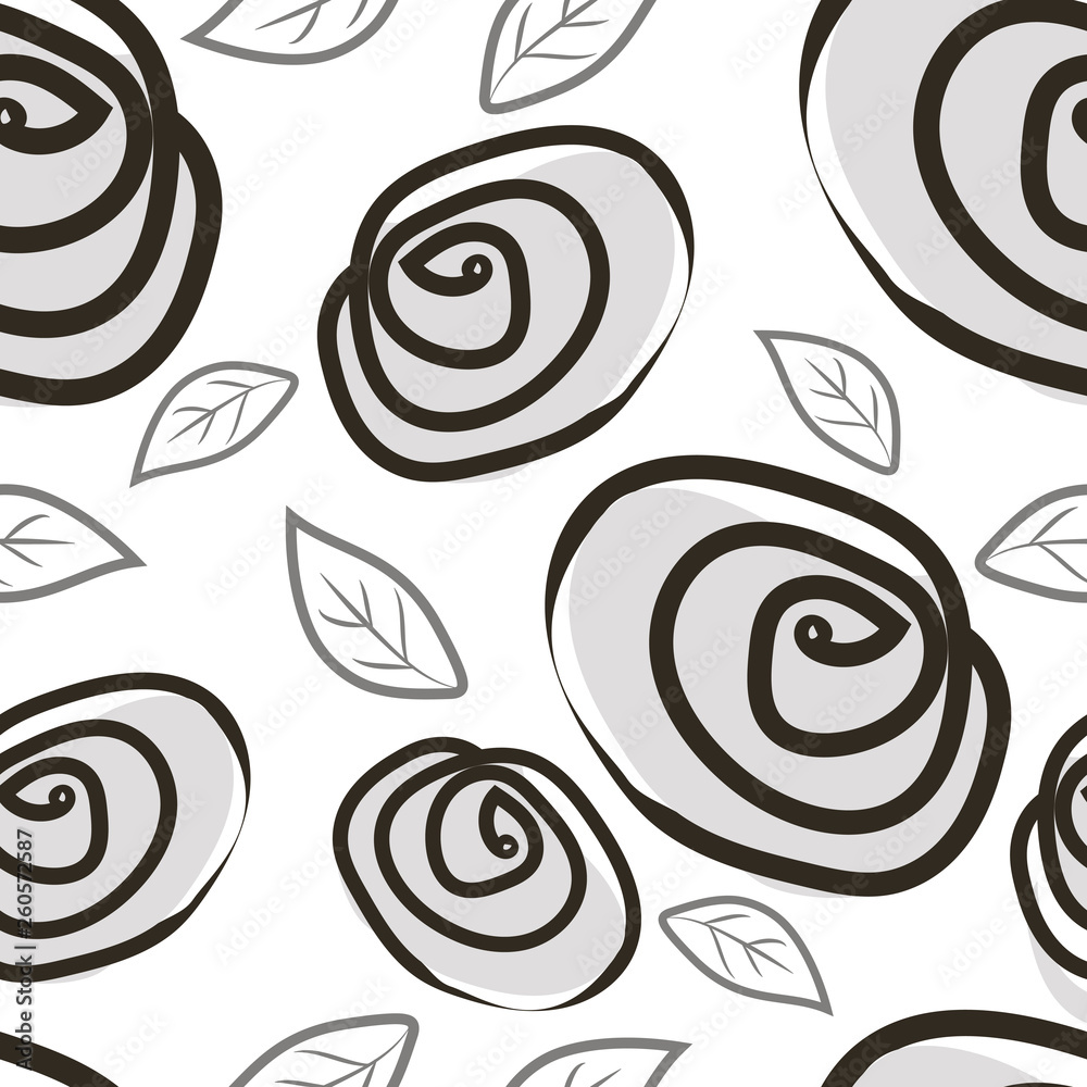 Black and white sale floral wrapping paper