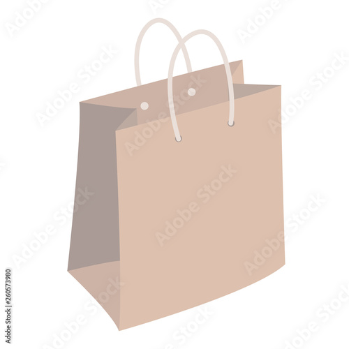 Ecological paper bag, vector illustration,flat style, profile