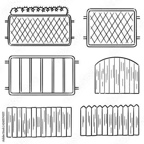 vector set of fence