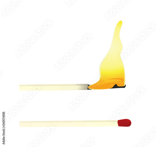 Matches wooden sticks. vector illustration