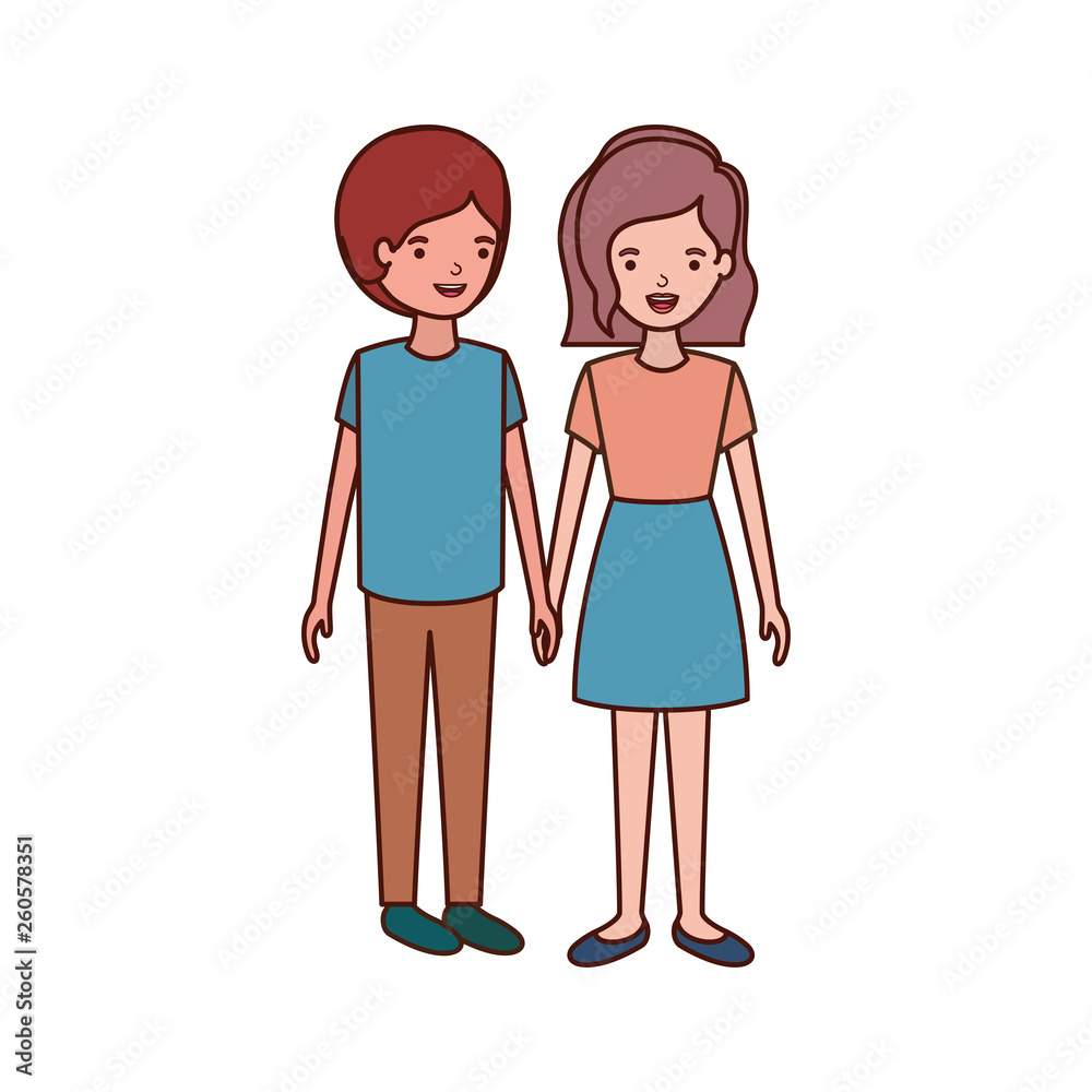 young couple avatar character young couple avatar character