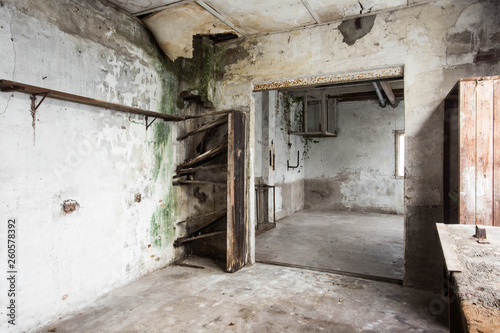 Abandoned building interior, ruins of a old house