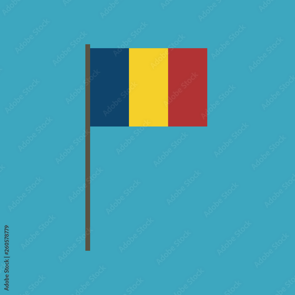 Romania flag icon in flat design. Independence day or National day holiday concept. Romania flag icon in flat design. Independence day or National day holiday concept.
