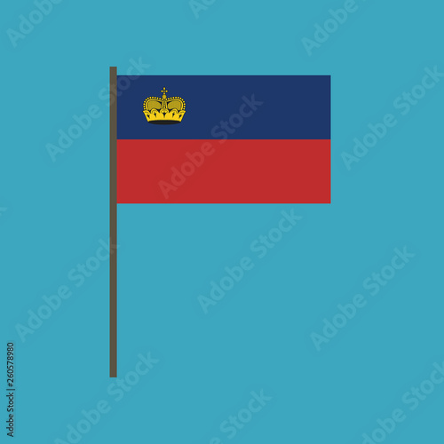 Liechtenstein flag icon in flat design. Independence day or National day holiday concept.