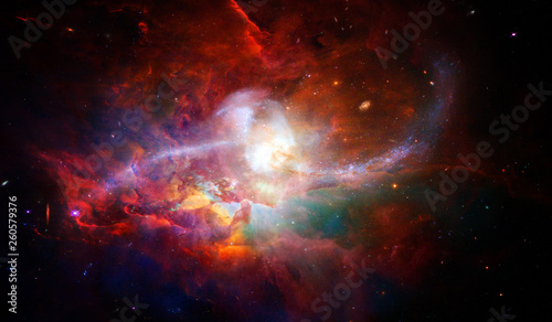 Fototapeta Naklejka Na Ścianę i Meble -  colorful space nebula, endless amount of planets and stars, elements of this image furnished by nasa  b