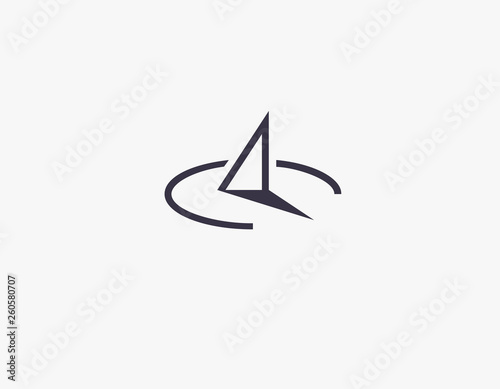 Abstract linear icon logo sundial