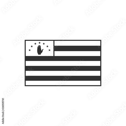 Abkhazia flag icon in black outline flat design. Independence day or National day holiday concept.