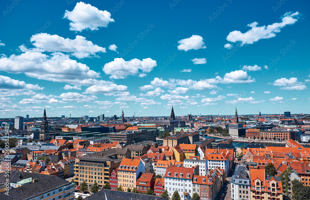 Top view of Copenhagen, Denmark