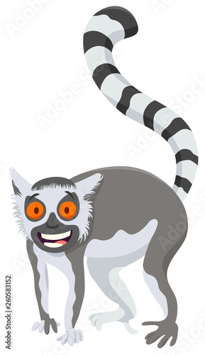 funny lemur cartoon animal character