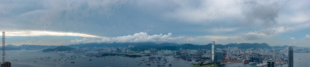 Hong Kong Victoria Harbour View, top view from peak