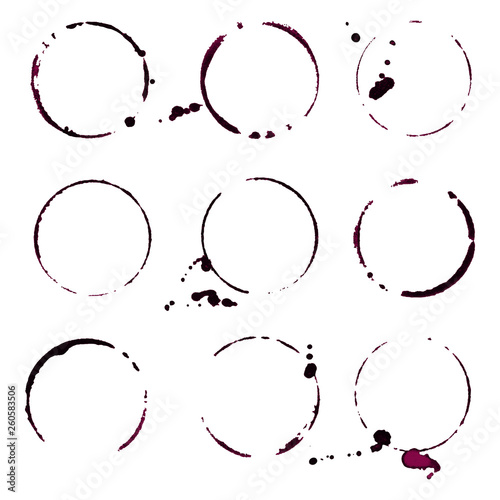 Wine stain design element set