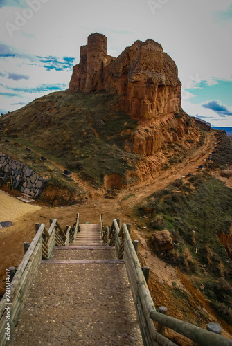 Remains of ruined castle of Arnedo in province of Burgos, Castilla y Leon, Spain photo