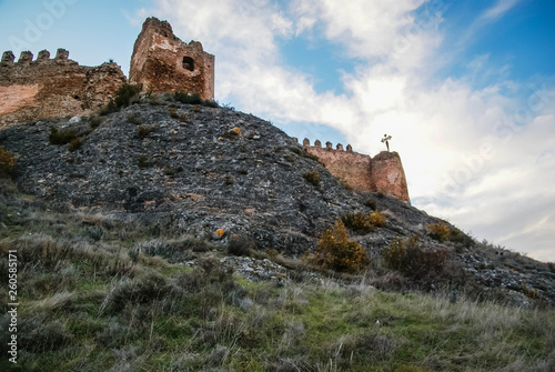 Ruined castle at Clavijo in province of Burgos in Castilla y Leon, Spain photo