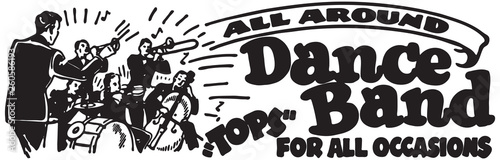 All Around Dance Band - Retro Ad Art Banner