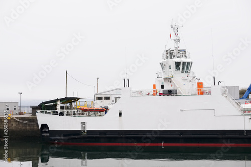 Ship ferry at dock port arrival landing