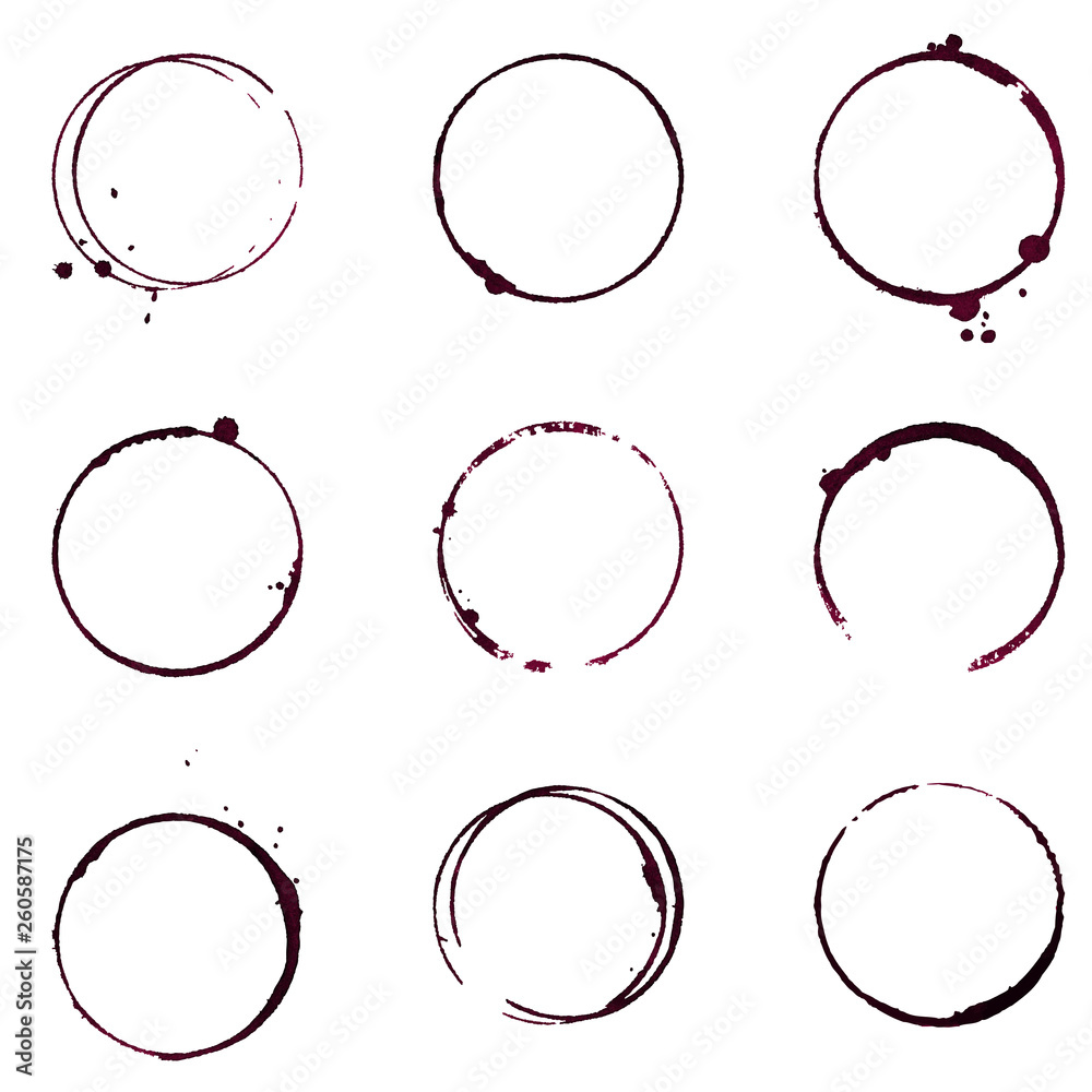 custom made wallpaper toronto digitalGrunge decorative ring wine stain vector set