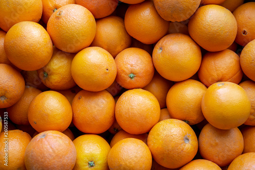 Many oranges from Valencia, Spain.