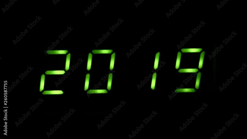 Blue eye zoom in with green digital number 2019 Blue eye zoom in with green digital number 2019