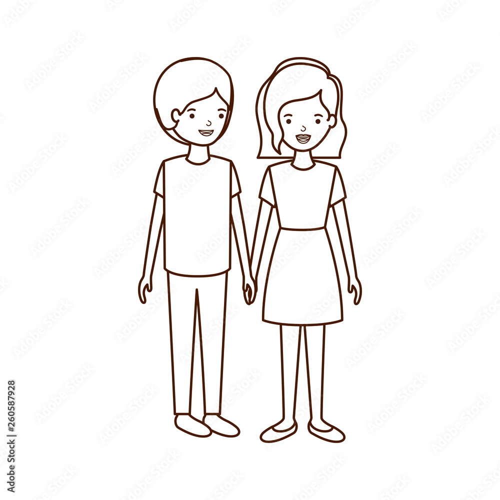 young couple avatar character young couple avatar character