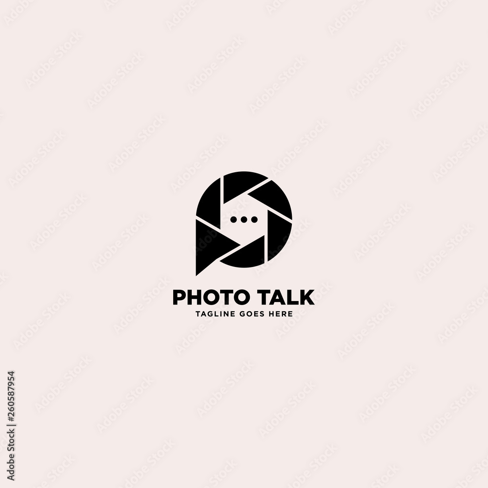 Photo talk simple logo, template vector illustration - Vector Photo talk simple logo, template vector illustration - Vector