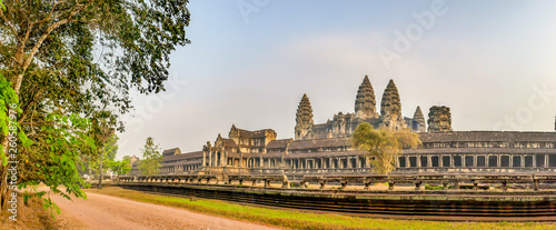 Panorama of side or back at Angkor Wat, Siem Reap, Cambodia