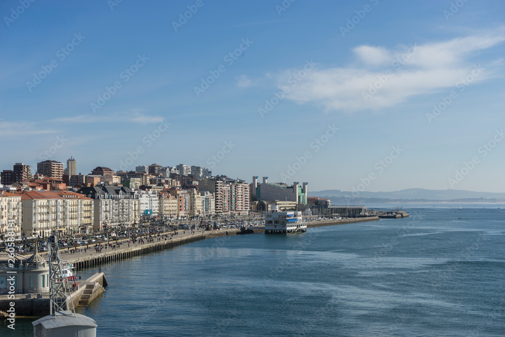 View of the Santander Bay in Spain. Cantabrian Sea north of the Iberian Peninsula