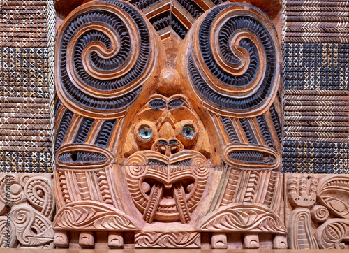 Maori carving in New Zealand