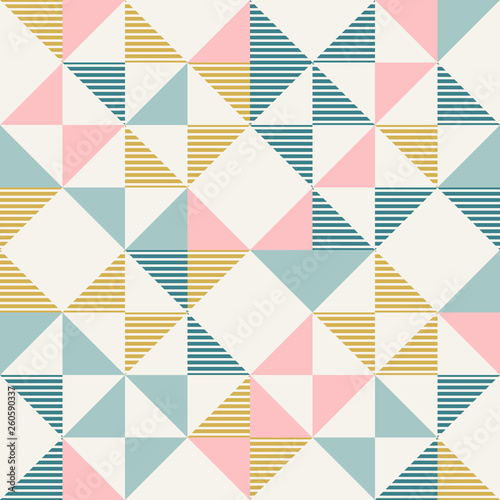 Abstract geometry in retro colors, diamond shapes geo pattern