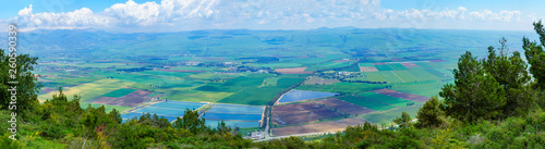 Panoramic view of the Hula Valley landscape