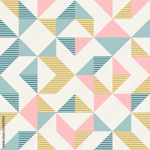 Abstract geometry in retro colors, diamond shapes geo pattern