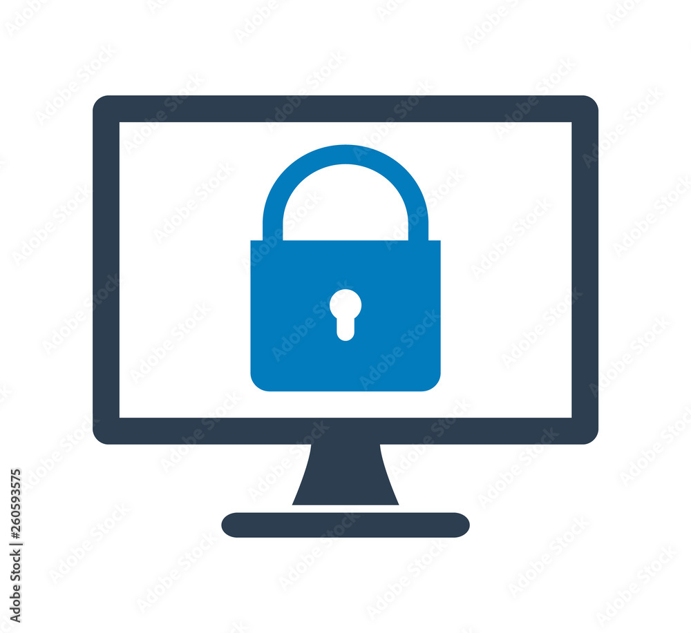 Computer Security Icon. Flat style vector EPS. Computer Security Icon. Flat style vector EPS.