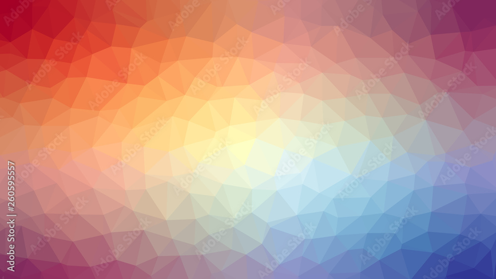 Colorful gradient mosaic backdrop with abstract triangle pattern in low polygonal style, vector template for business design