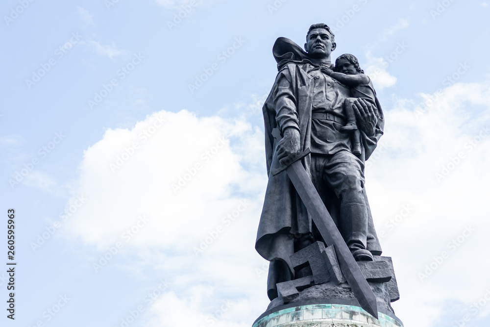Naklejka premium Soviet War Memorial (Treptower Park). The soldier-liberator monument. Berlin. Germany