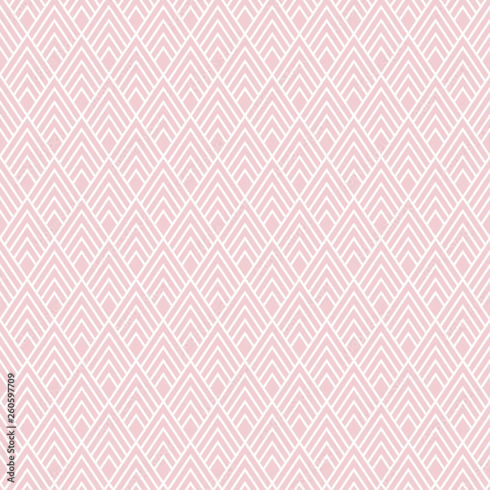 Art Deco Seamless Pattern - Repeating pattern design with art deco motif in pink and white