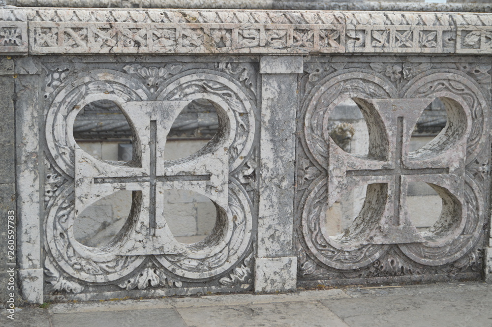 Mosaic On The Interior Balustrade Of The Belem Tower Emblematic Medieval Defensive Tower Of Belem In Lisbon. Nature, architecture, history, street photography. April 11, 2014. Lisbon, Portugal. Mosaic On The Interior Balustrade Of The Belem Tower Emblematic Medieval Defensive Tower Of Belem In Lisbon. Nature, architecture, history, street photography. April 11, 2014. Lisbon, Portugal.