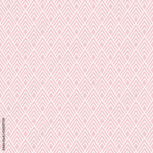 Art Deco Seamless Pattern - Repeating pattern design with art deco motif in pink and white