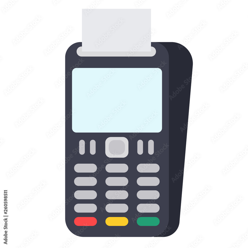 Credit card machine flat illustration