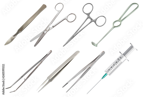 Fotografiet Set of surgical instruments